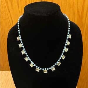 Lia Sophia Blue and Silver Square Necklace